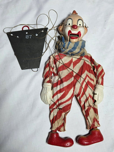 1950s vtg clown marionette - 1950s,